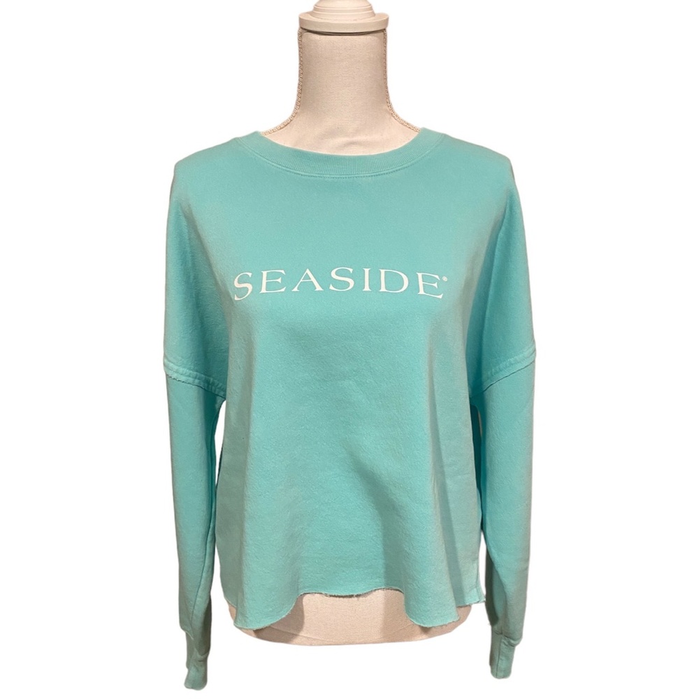 Seaside Style Mint Seaside Cropped Sweatshirt and Jogger Set
